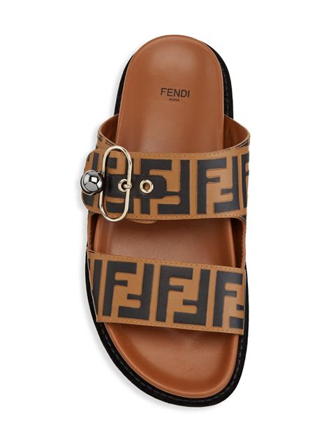 fendi flat logo sandals|Fendi sandals flat woman.